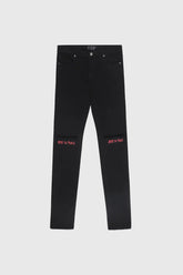 RTA Bryant Black-Red Rest in Peace RIP Jeans at Gravity NYC